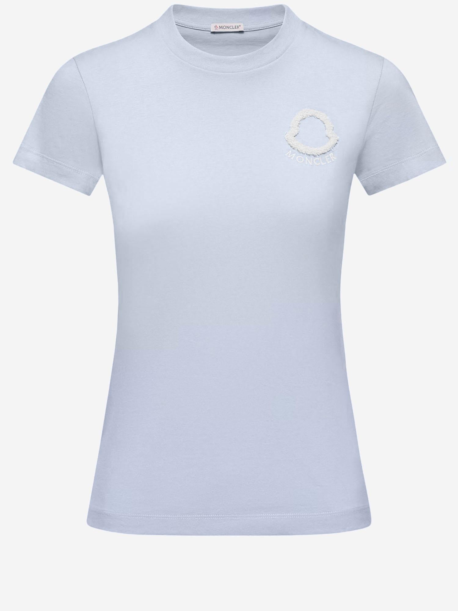 T-SHIRT IN COTONE CON LOGO RICAMATO 8C00061 89AUO700 MONCLER 