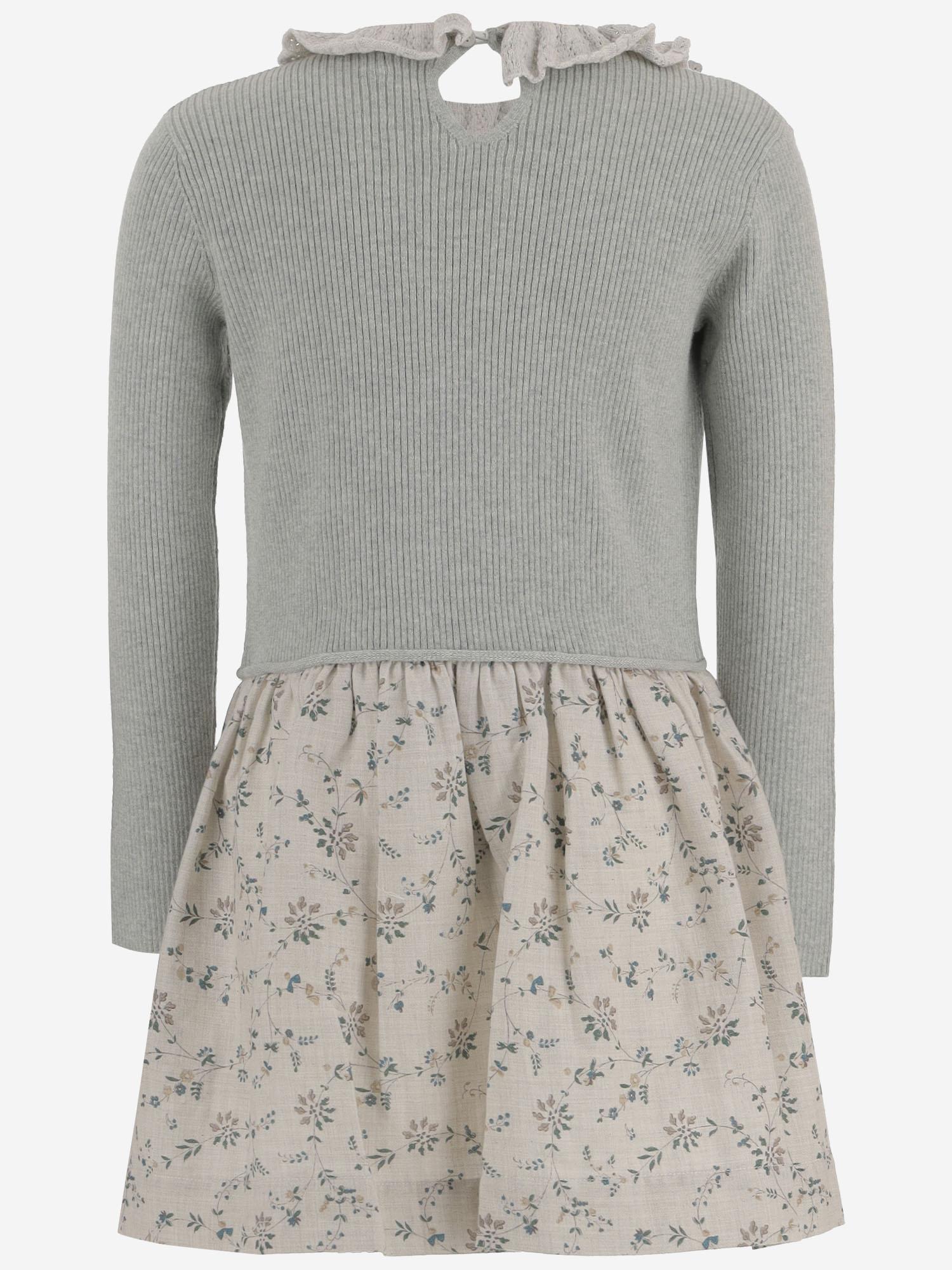 ABITO IN LANA E COTONE CON COLLETTO ARRICCIATO W05GDRK00002 590B BONPOINT KIDS 