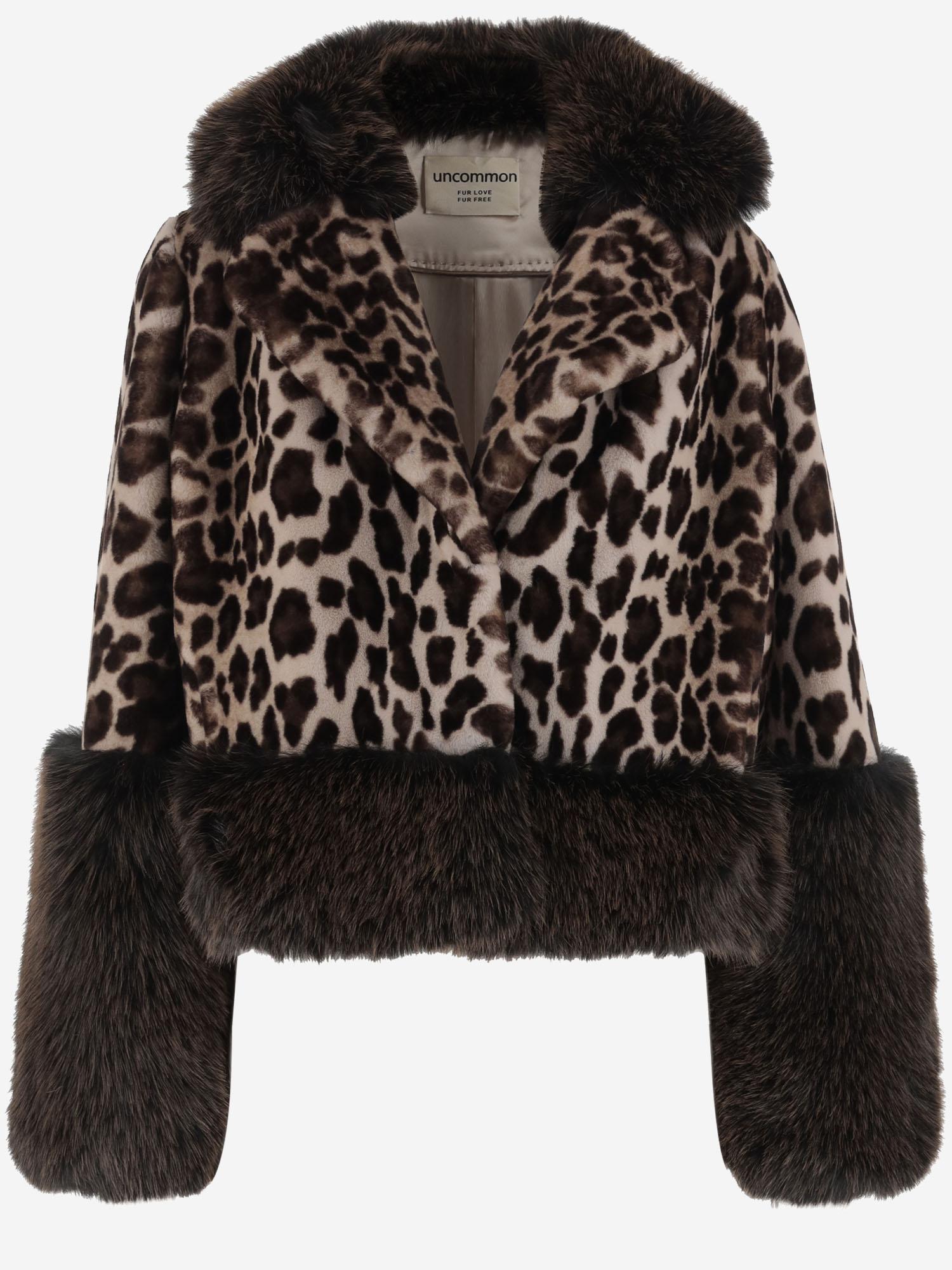 CAPPOTTO IN PELLICCIA SINTETICA CON MOTIVO ANIMALIER EF71 LEO005 UNCOMMON 