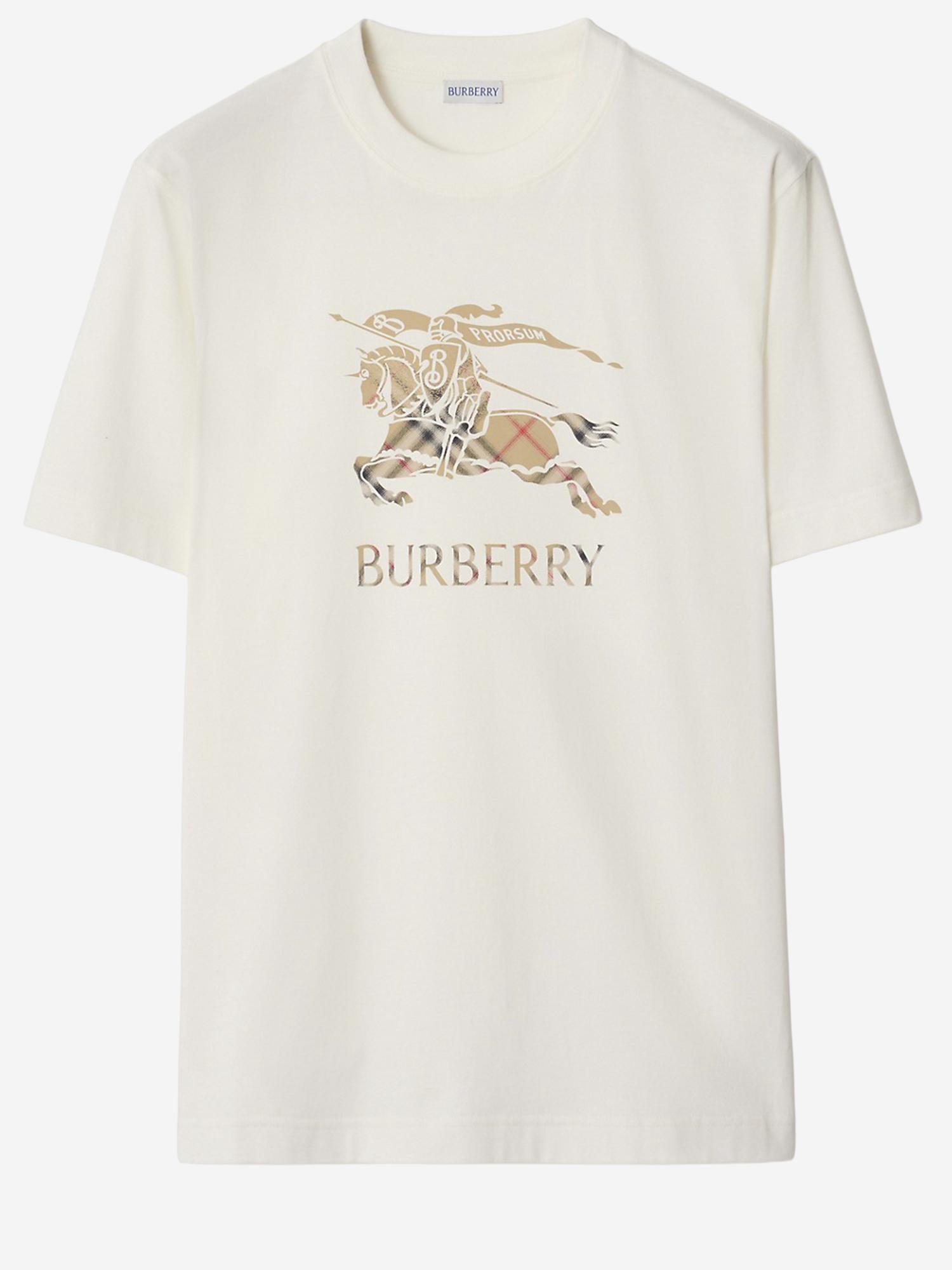 T-SHIRT IN COTONE CON LOGO 8119014 CHALK BURBERRY 