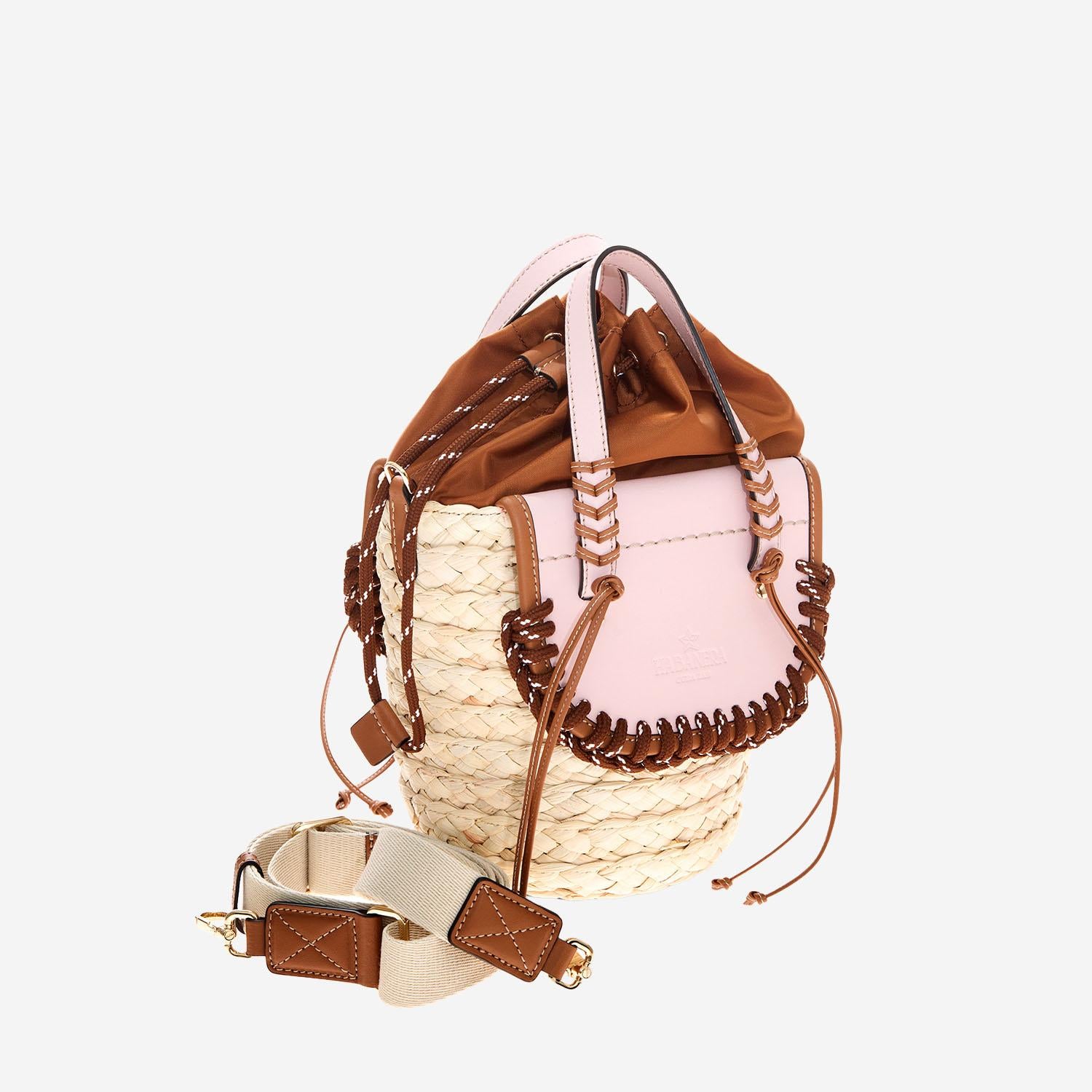 BORSA HABANERA IN PELLE E RAFIA HABANERATREK AURORA CUBA LAB 