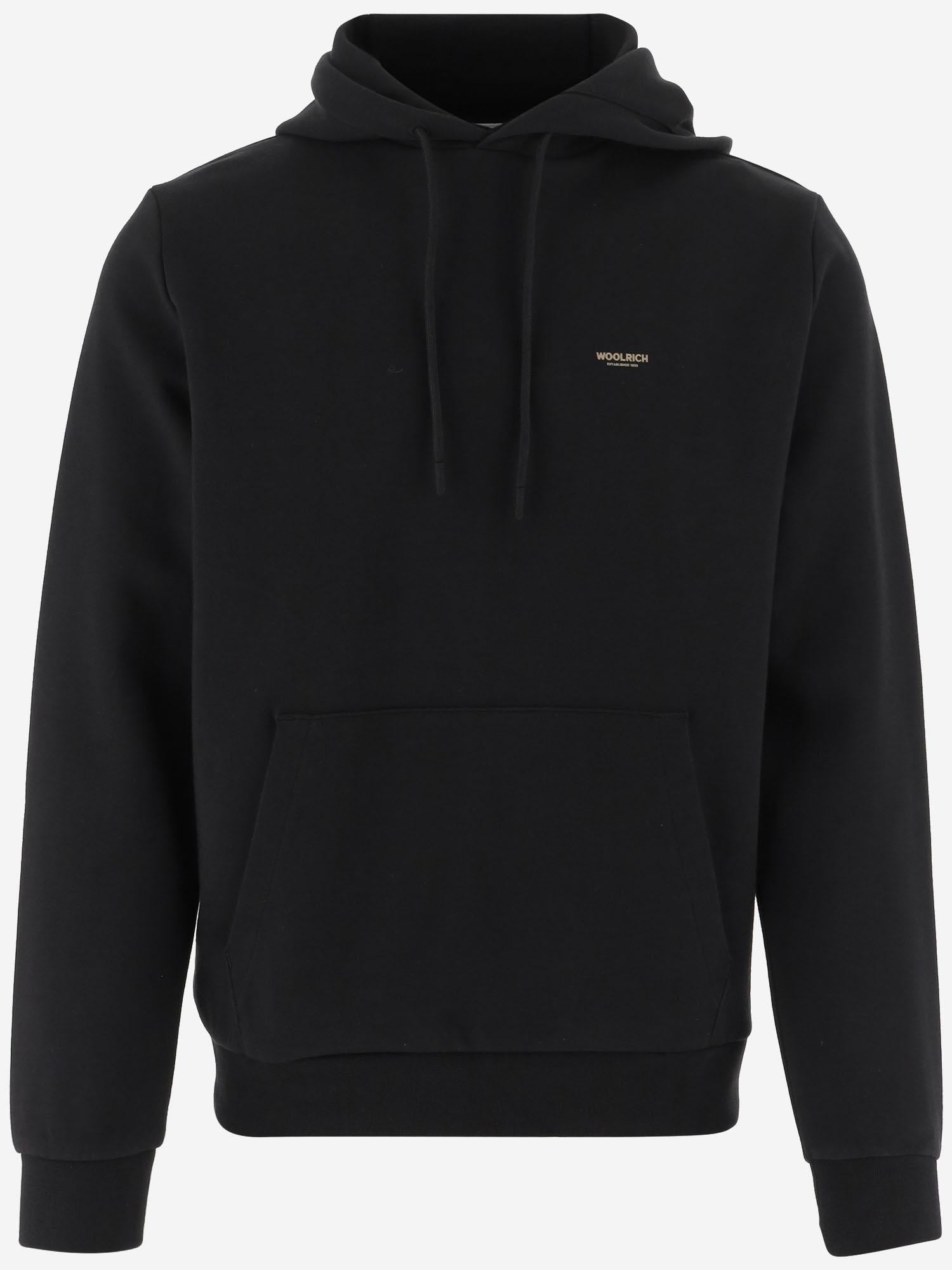 FELPA IN MISTO COTONE STRETCH CON LOGO CFWOSW2002MRUT5195 100 WOOLRICH 