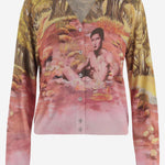 CARDIGAN IN SETA CON STAMPA NATURISTA 1024236 1A178775X000 VERSACE 