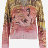 CARDIGAN IN SETA CON STAMPA NATURISTA 1024236 1A178775X000 VERSACE 