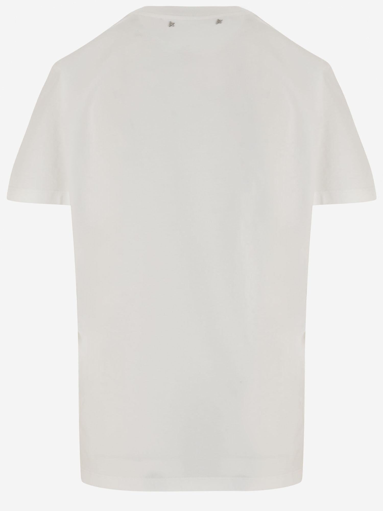 T-SHIRT IN COTONE CON CRISTALLI GWP01220P000673 10363 GOLDEN GOOSE 