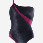 COSTUME DA BAGNO INTERO ROBBI CON MOTIVO COLOR-BLOCK ROBBIVELVET NEROBORDEAUX VVIDI 