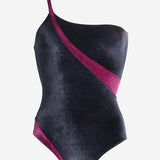 COSTUME DA BAGNO INTERO ROBBI CON MOTIVO COLOR-BLOCK ROBBIVELVET NEROBORDEAUX VVIDI 