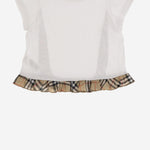 TOP IN COTONE STRETCH CON MOTIVO CHECK 8117403 WHITE BURBERRY KIDS 