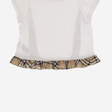 TOP IN COTONE STRETCH CON MOTIVO CHECK 8117403 WHITE BURBERRY KIDS 