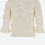 POLO CON COLLETTO IN PIZZO CH25AMP47590 107 CHLOE 