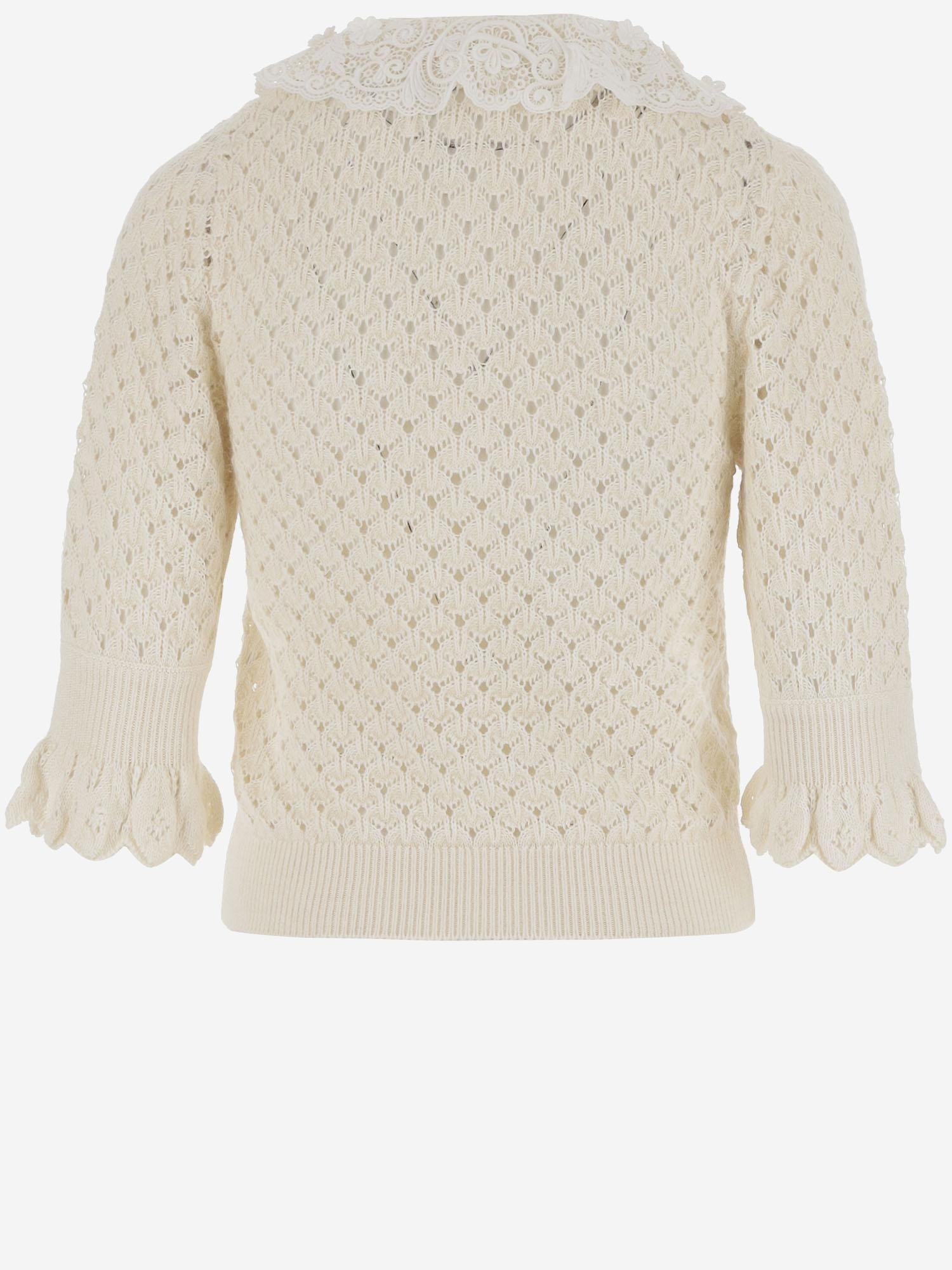 POLO CON COLLETTO IN PIZZO CH25AMP47590 107 CHLOE 