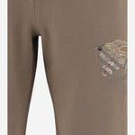 PANTALONI IN COTONE CON APPLICAZIONE CHECK 8116096 CLAY BROWN BURBERRY 