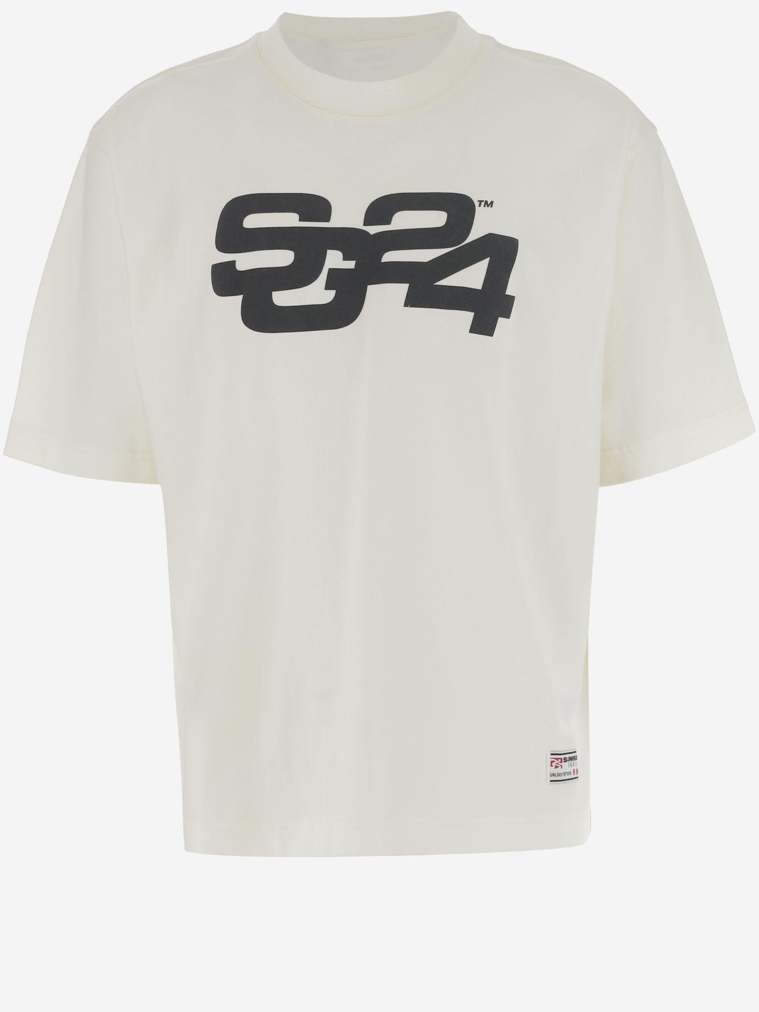 T-SHIRT IN COTONE CON LOGO SG2410106 CANNOLICREAM SUMMER GAMES 