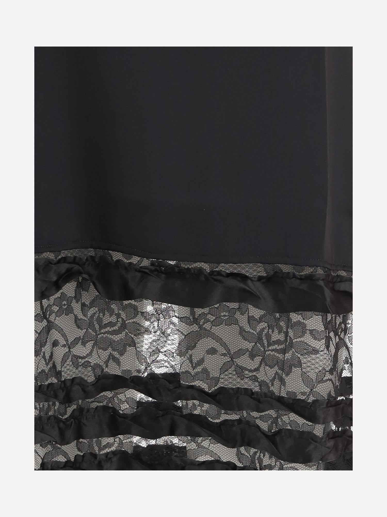 ABITO SISA BUDOIR  IN LANA CON DETTAGLIO IN PIZZO D005 SISARFLABLACK NICCOLO PASQUALETTI 