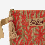 POCHETTE IN JUTA CON FANTASIA CORALLO RICAMATA JUTE002 00886L MC2 SAINT BARTH 