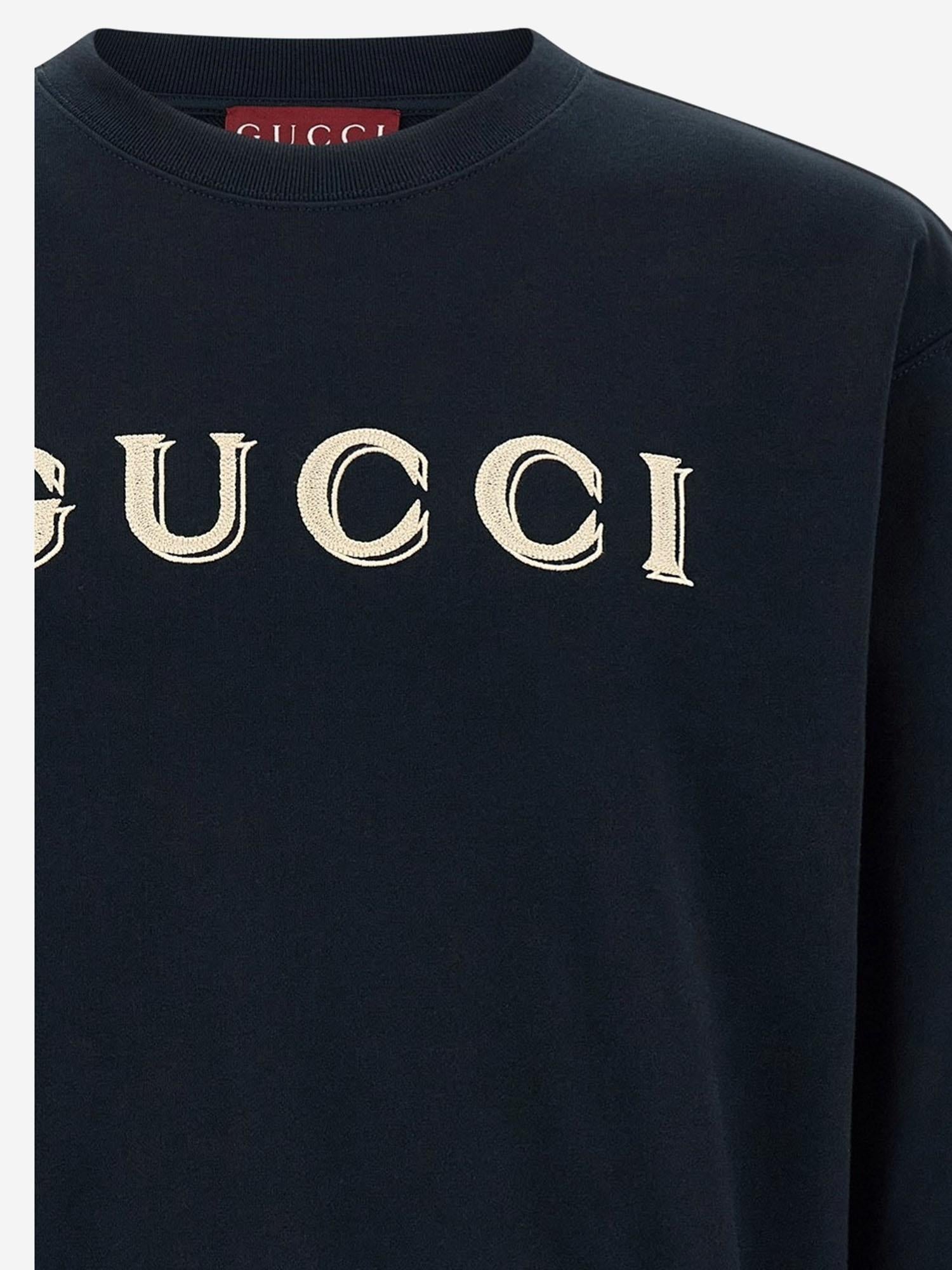 Felpa in jersey di cotone con ricamo logo 854224 XJHNA4794 GUCCI 