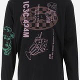 T-SHIRT A MANICHE LUNGHE IN COTONE CON LOGO IC25355 BLACK ICECREAM 