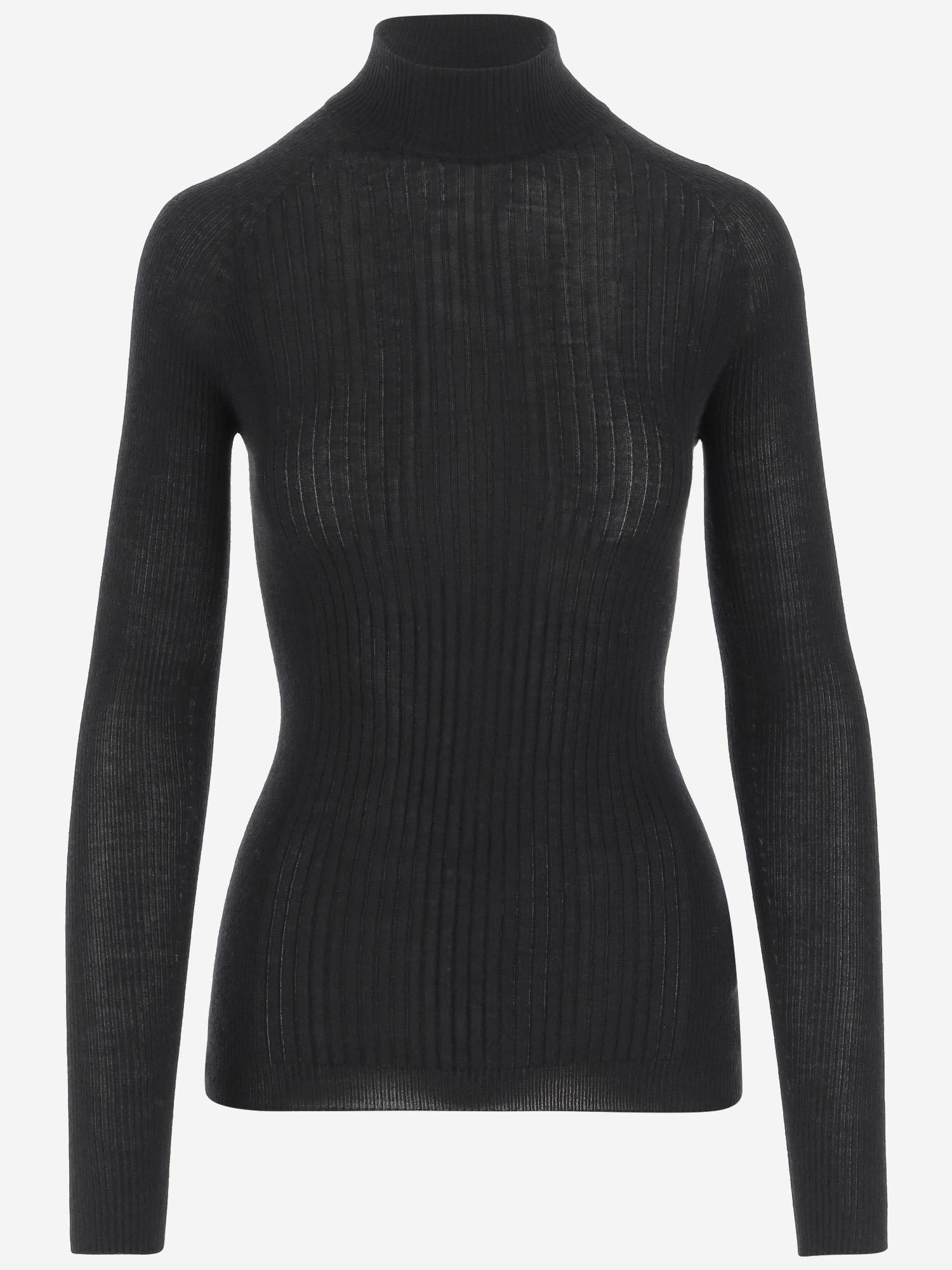 MAGLIA IN CASHMERE E SETA A COSTE W25613 0900 SASUPHI 