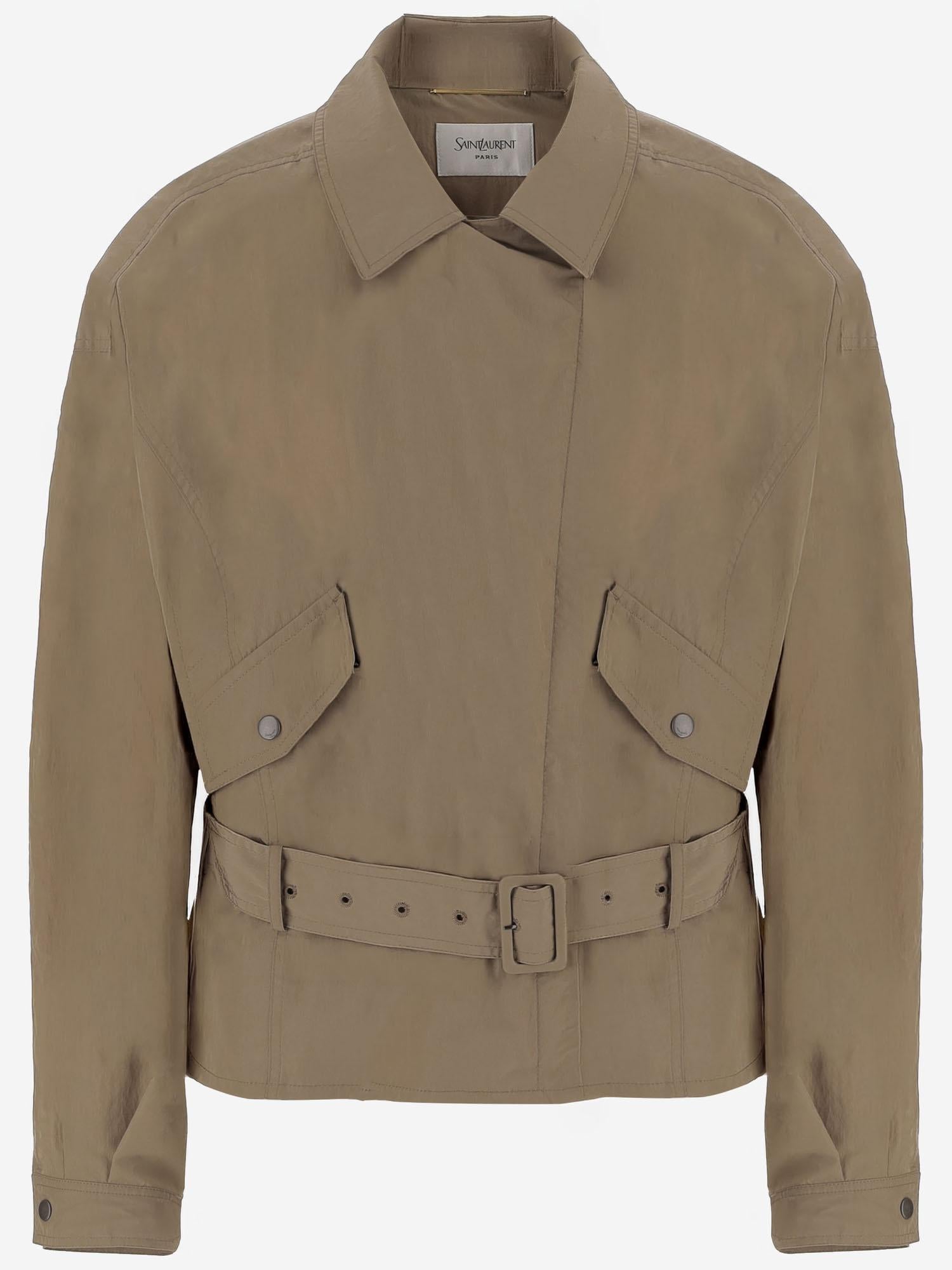 GIACCA CON CINTURA IN NYLON 866196 YZ9GH2576 SAINT LAURENT 