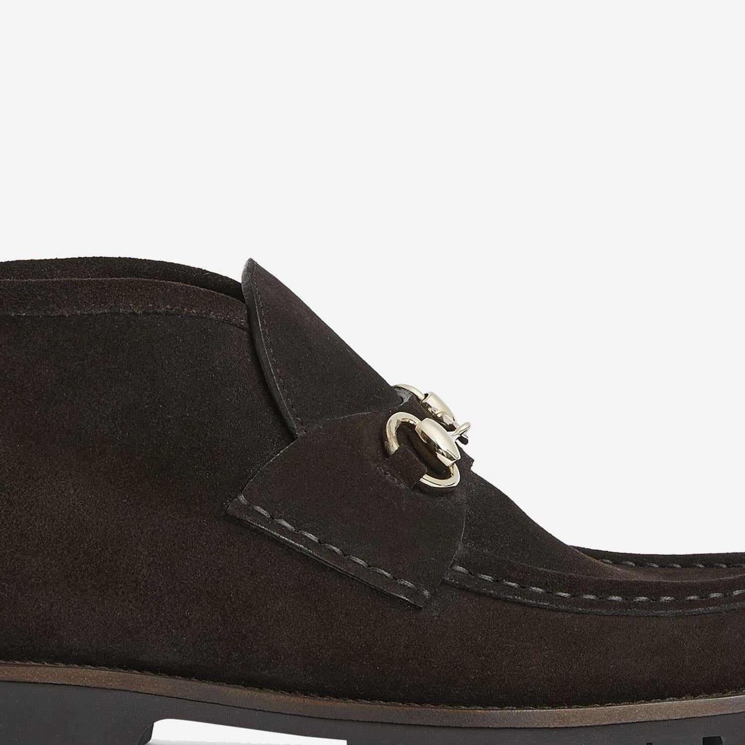 Stivaletti in pelle scamosciata con morsetto 764206 AADUN2042 GUCCI 