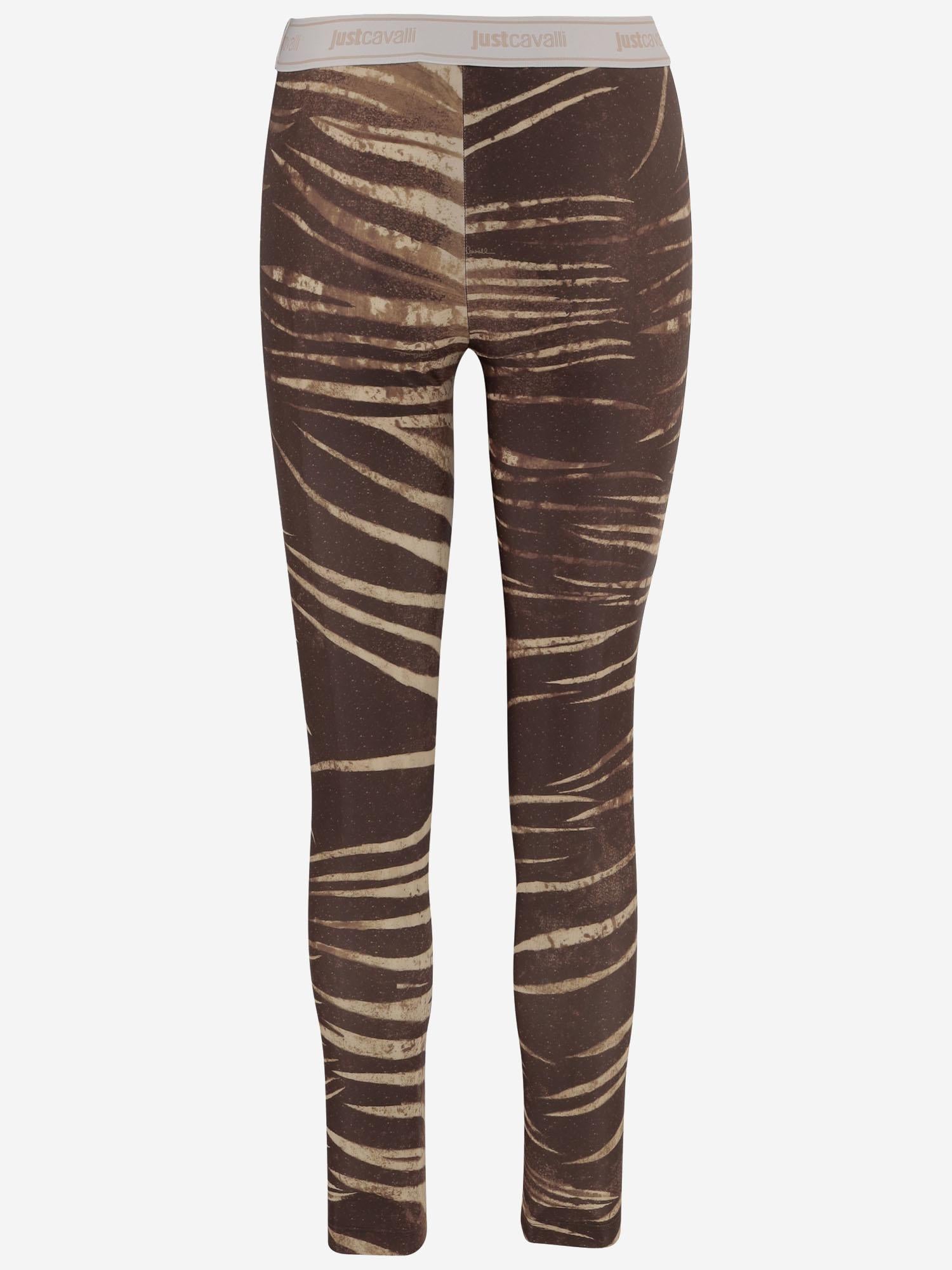 PANTALONI IN NYLON STRETCH CON STAMPA A PENNELLATE 80PAC100 JS558751 JUST CAVALLI 