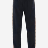 PANTALONI IN COTONE BURBERRY CHECK 8118995 NAVY BURBERRY 