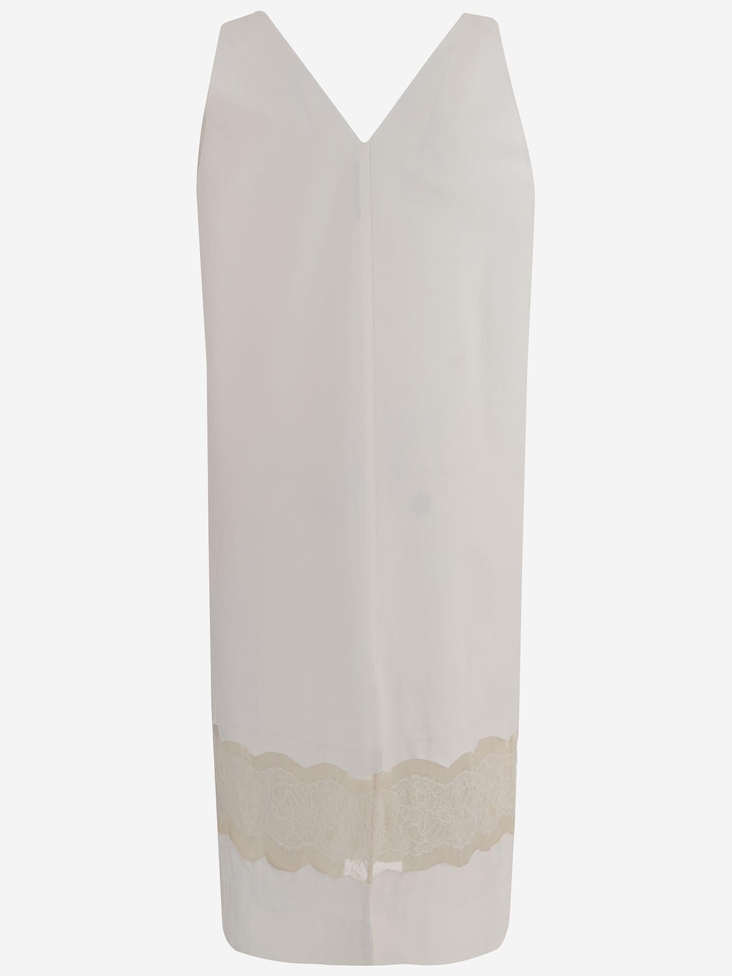 ABITO IN COTONE CON DETTAGLIO IN PIZZO 6261K21078 White CARVEN 