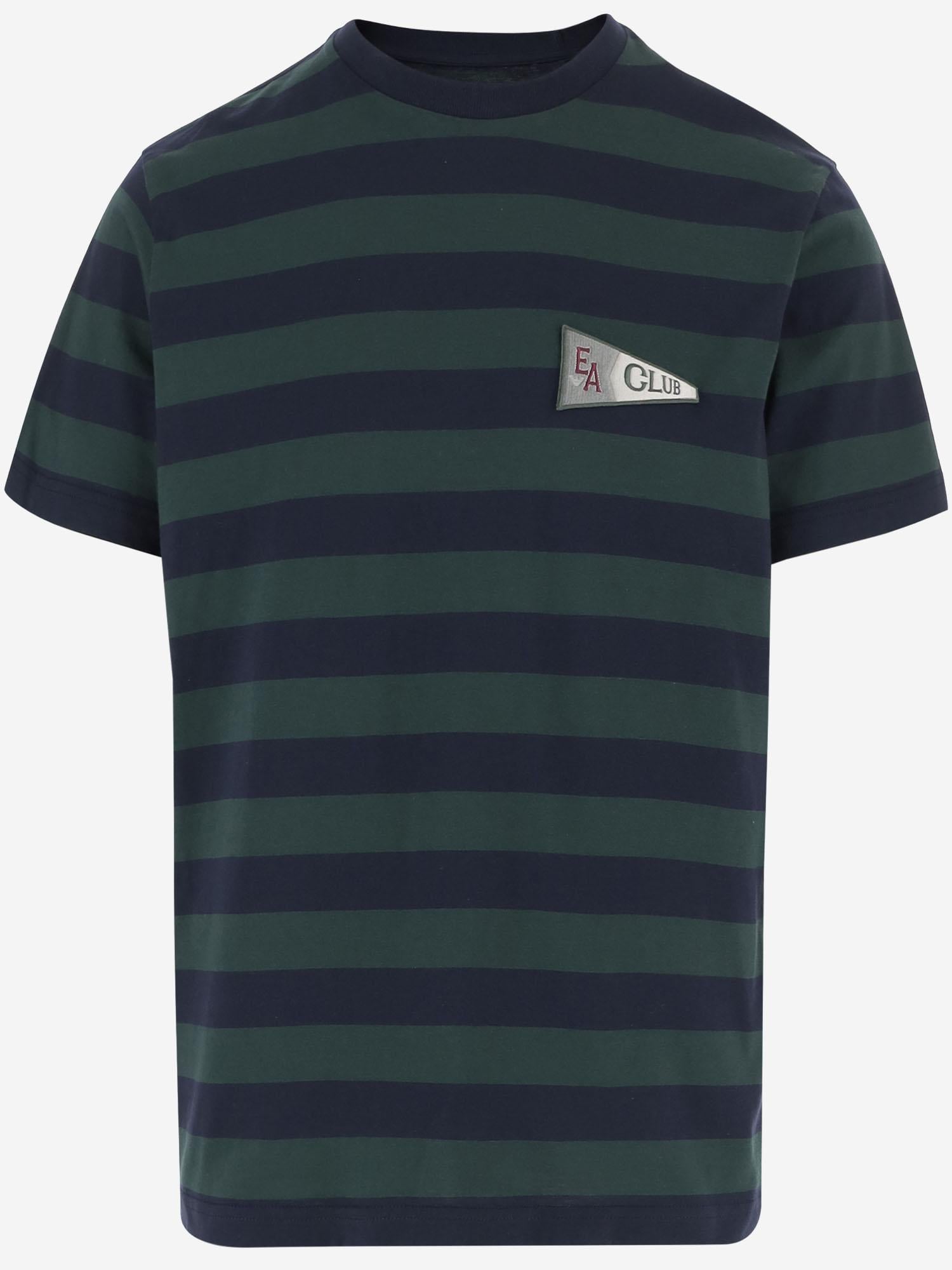 T-SHIRT IN COTONE A RIGHE EM004504 AF23154M7046 EMPORIO ARMANI 