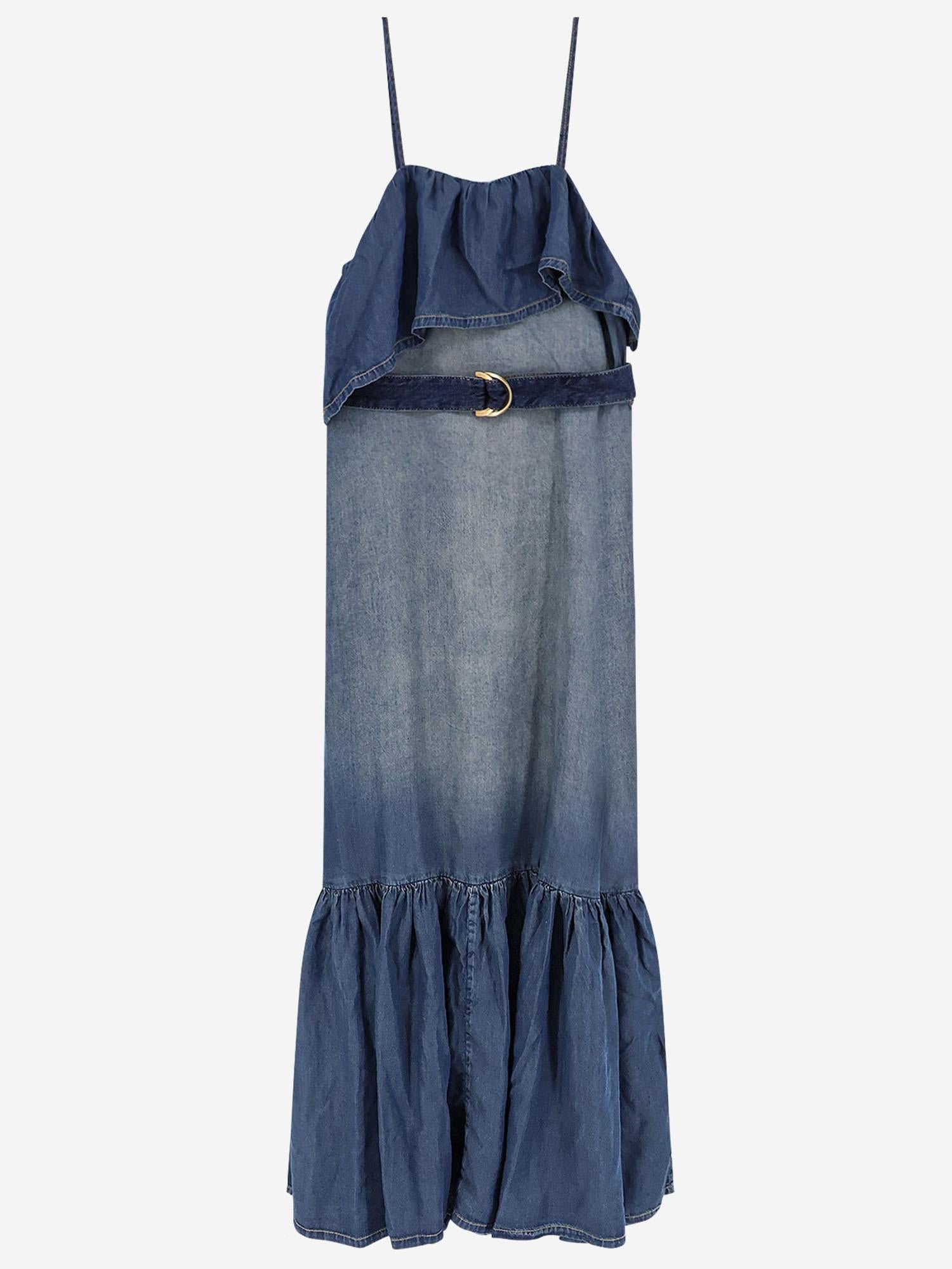 ABITO IN DENIM CON VOLANT 106626 A388PJC PINKO 