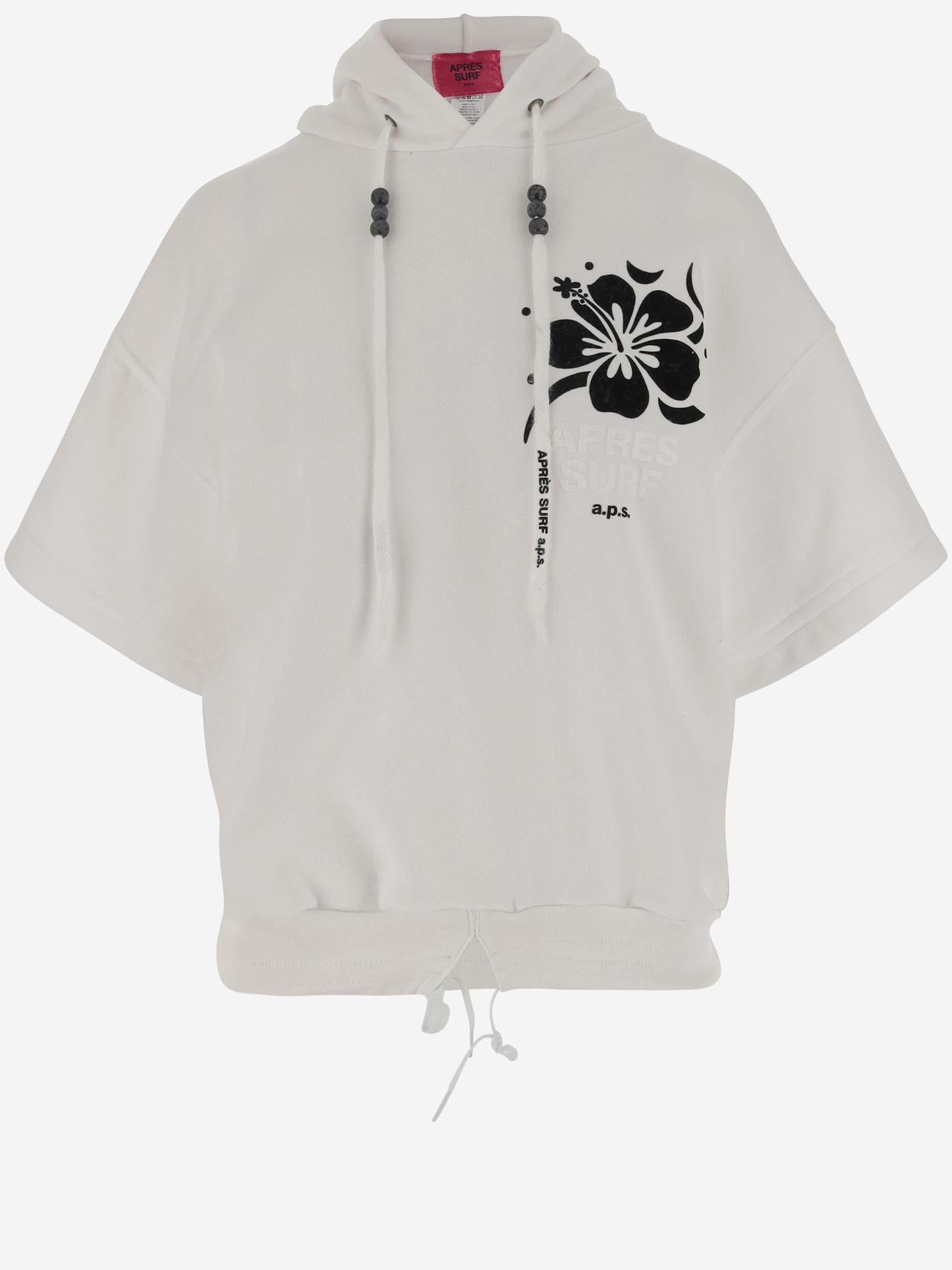 FELPA IN MISTO COTONE CON LOGO LINDA WHITE APRES SURF 