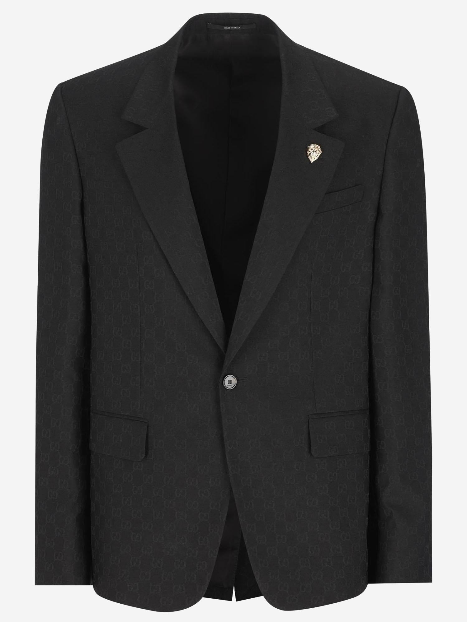 GIACCA IN MISTO LANA CON MOTIVO GG 864110 ZAUP11000 GUCCI 