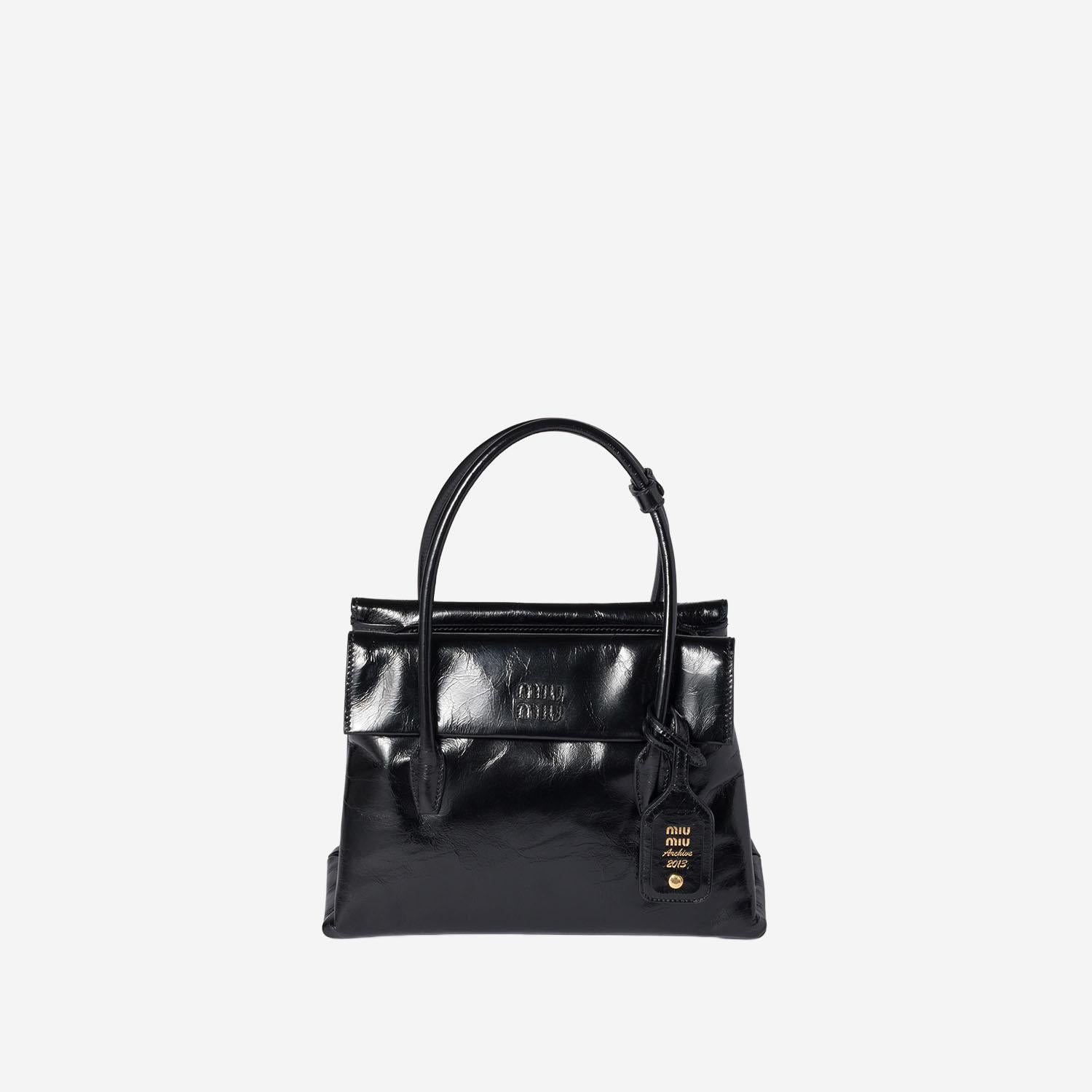 Borsa Solitaire in pelle lucida 5BA302 US0F0002 MIU MIU 