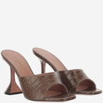 SANDALI LUPITA IN PELLE LUPITASLIPPER 95BROWNPRINTEDCROC AMINA MUADDI 