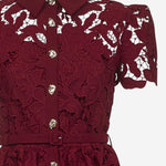 ABITO IN PIZZO FLOREALE CON MANICHE A SBUFFO PF25112SBU BURGUNDY SELF PORTRAIT 