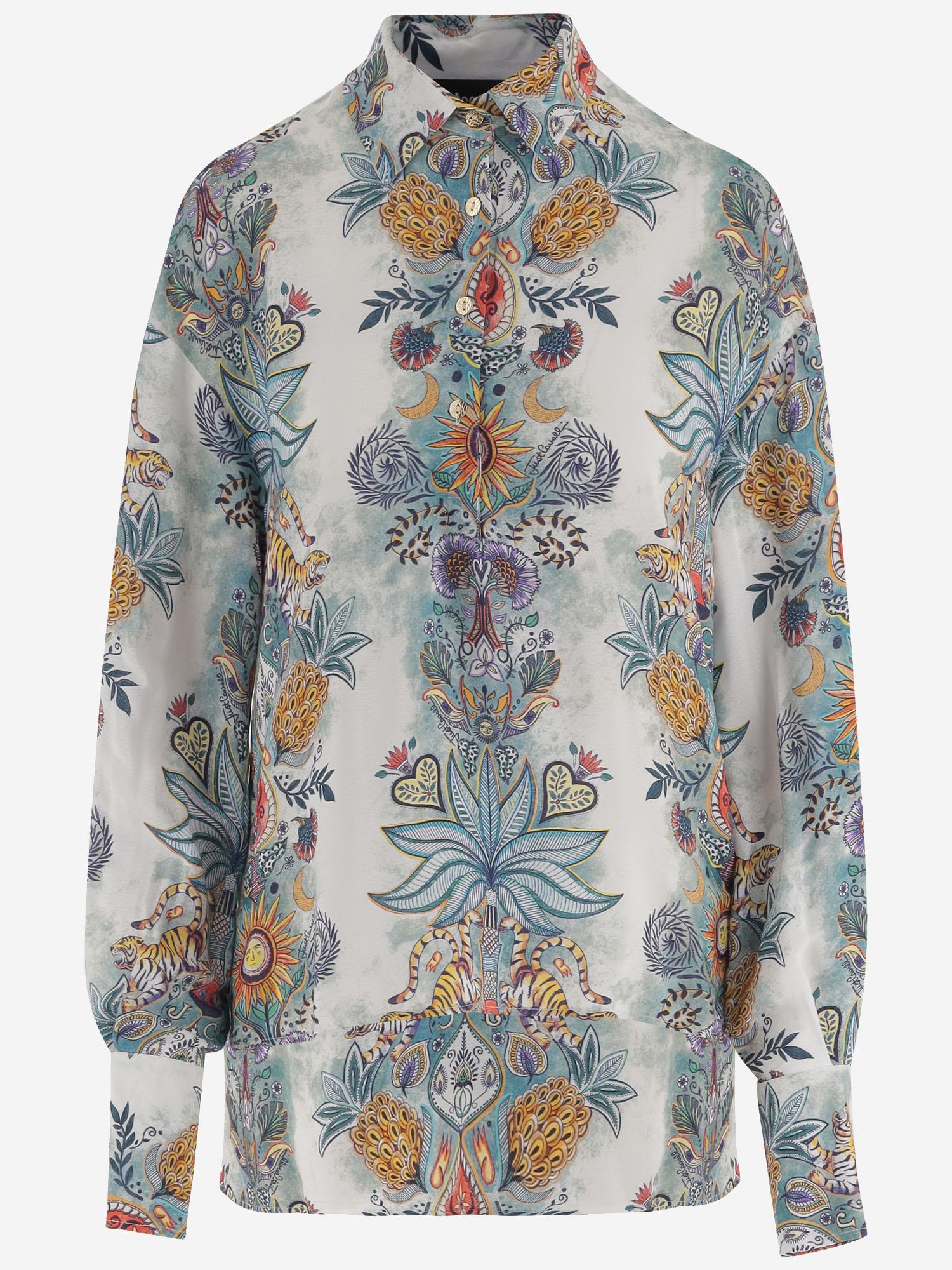 CAMICIA IN VISCOSA CON STAMPA BOTANICA 80PAL233 NS837217 JUST CAVALLI 