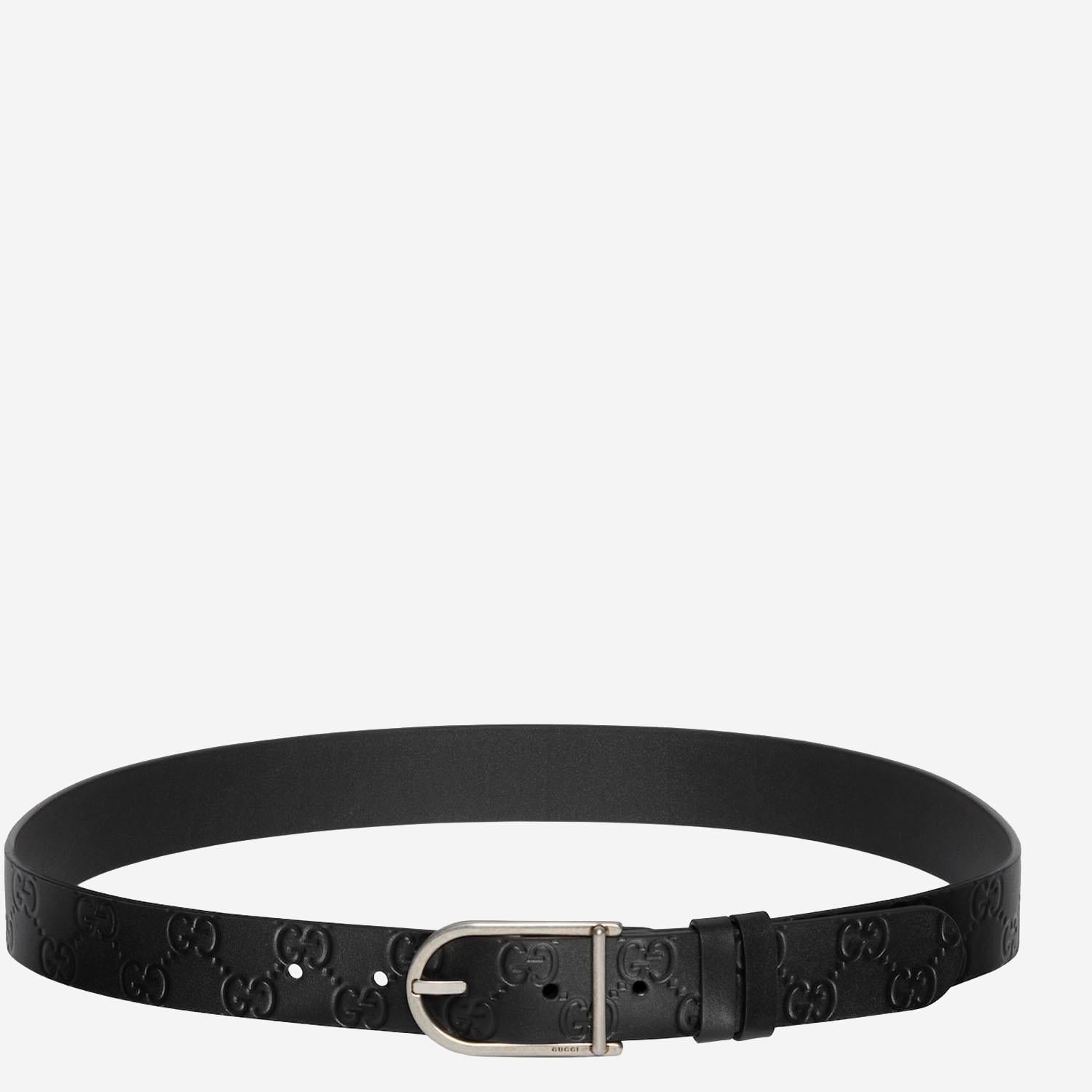 CINTURA REVERSIBILE CON FIBBIA ARROTONDATA 854734 AAFDV1000 GUCCI 