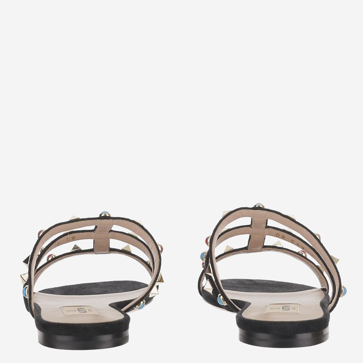 SANDALI SLIDE ROCKSTUD IN SUEDE 8W2S0C49 JTI0NO VALENTINO GARAVANI 