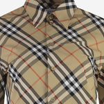 CAMICIA IN COTONE CON MOTIVO CHECK 8113599 SAND IP CHECK BURBERRY 