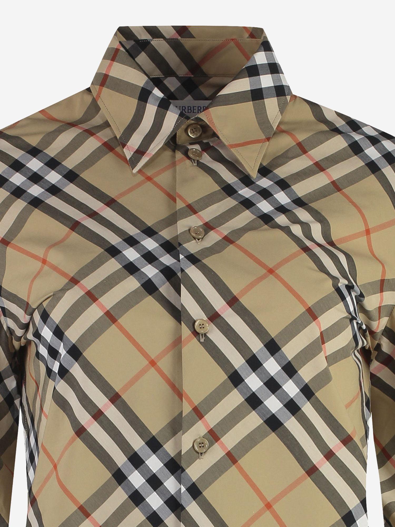 CAMICIA IN COTONE CON MOTIVO CHECK 8113599 SAND IP CHECK BURBERRY 