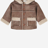GIACCA CON CAPPUCCIO E FODERA IN PELLICCIA SINTETICA 25W229 BROWN 1+ IN THE FAMILY KIDS 