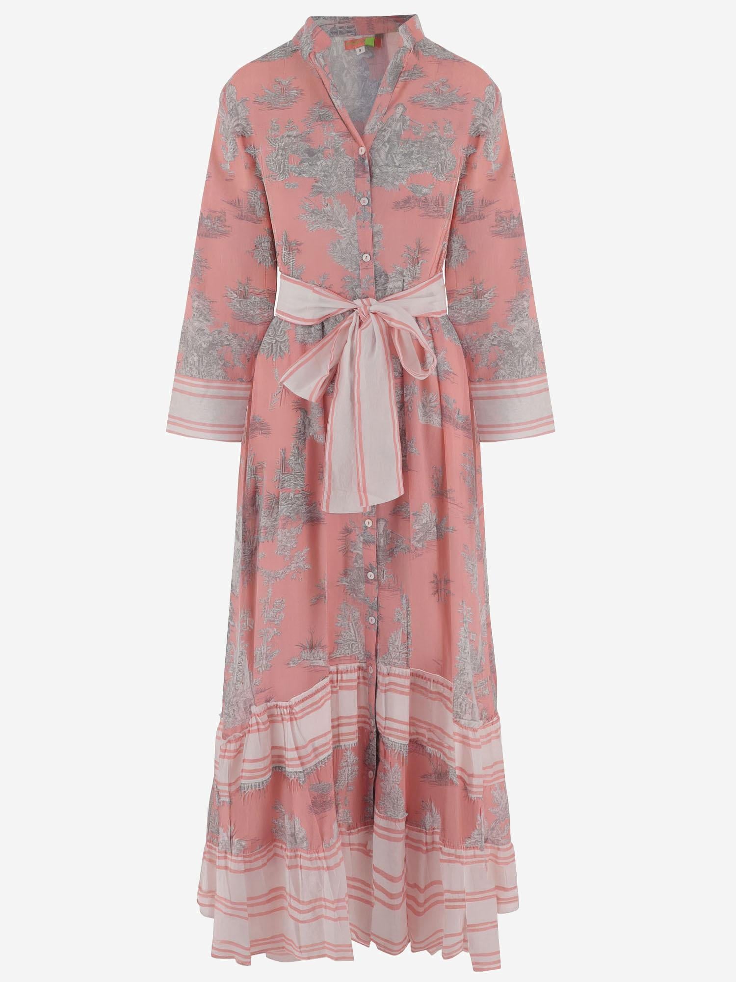 ABITO IN COTONE CON MOTIVO floreale NEWTOILE 03STRAWBERRYGREY PEPS CANNES 