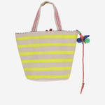 Borsa in cotone con ricami floreali DLPJKG03 MULTI PERO 