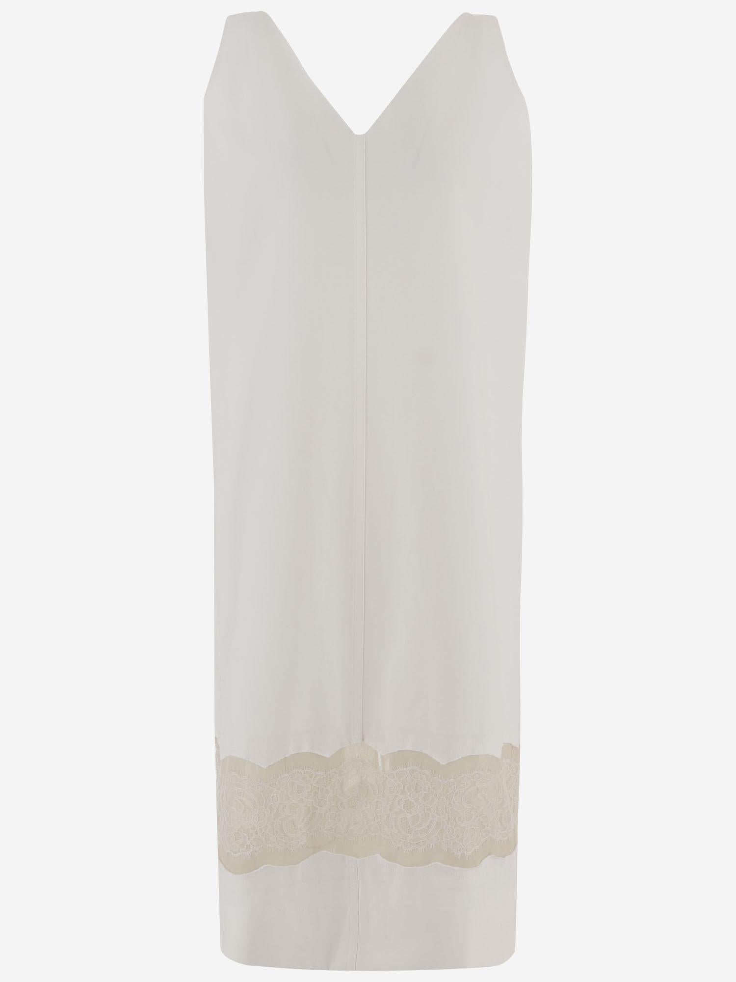 ABITO IN COTONE CON DETTAGLIO IN PIZZO 6261K21078 White CARVEN 