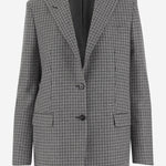 GIACCA LUNGA PIED DE POULE  DUE BOTTONI JBERTHA16B 340329EG950 TAGLIATORE 
