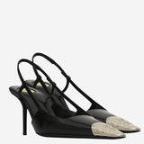 DÉCOLLETÉ APERTE SUL RETRO JEANNE IN PELLE LUCIDA 853184 AAFAN1000 SAINT LAURENT 