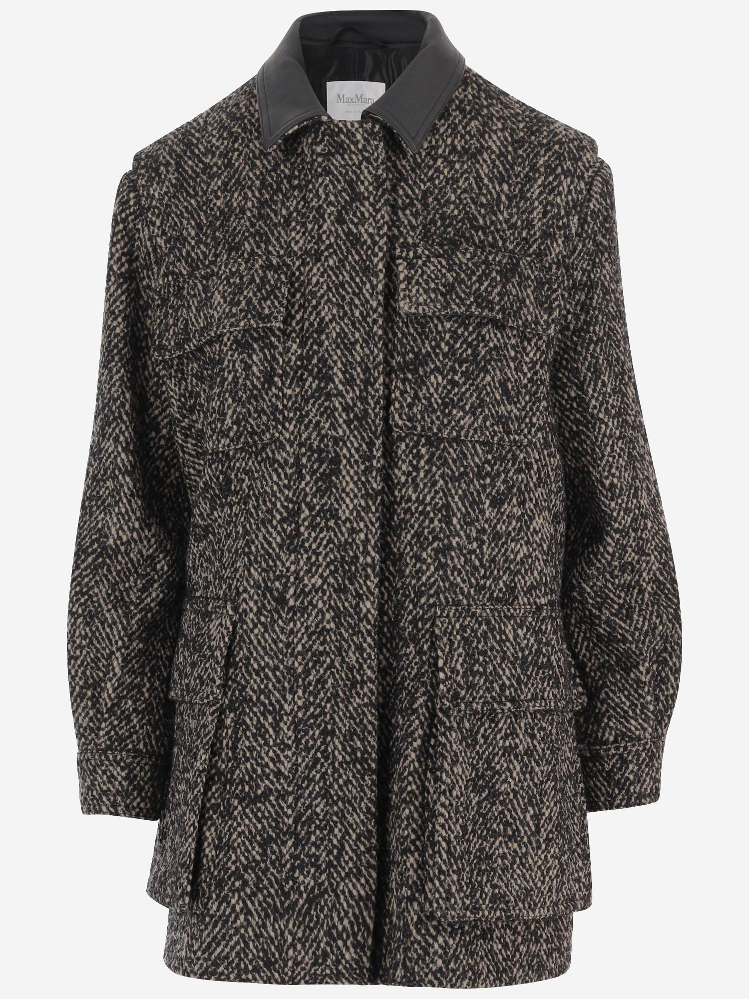 CAPPOTTO IN MISTO LANA CON MOTIVO SPIGATO ANGIO12334 003 MAX MARA 