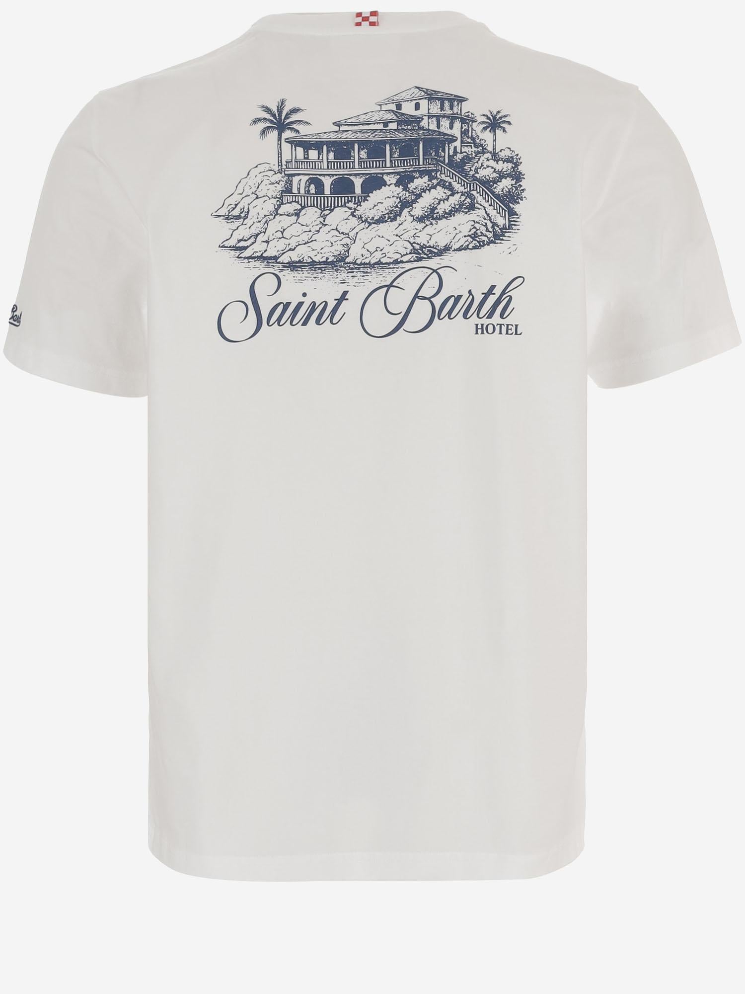 T-SHIRT IN COTONE CON STAMPA PRL0002 01973L MC2 SAINT BARTH 