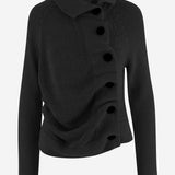 MAGLIA IN SETA E COTONE CON ABOTTONATURA ASIMMETRICA 9813458 200 KHAITE 