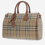 BORSA A MANO IN MISTO COTONE CON MOTIVO CHECK 8119049 VNTGCHKBRIARBROWN BURBERRY 