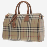 BORSA A MANO IN MISTO COTONE CON MOTIVO CHECK 8119049 VNTGCHKBRIARBROWN BURBERRY 